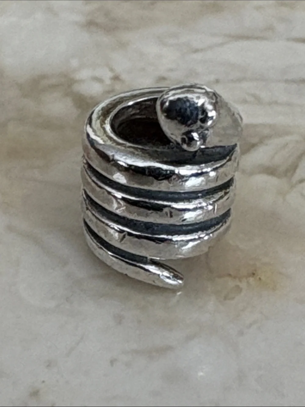 Authentic Pandora ALE 925 Sterling Silver Coiled Snake Bead Charm Retired Rare - Picture 6 of 6
